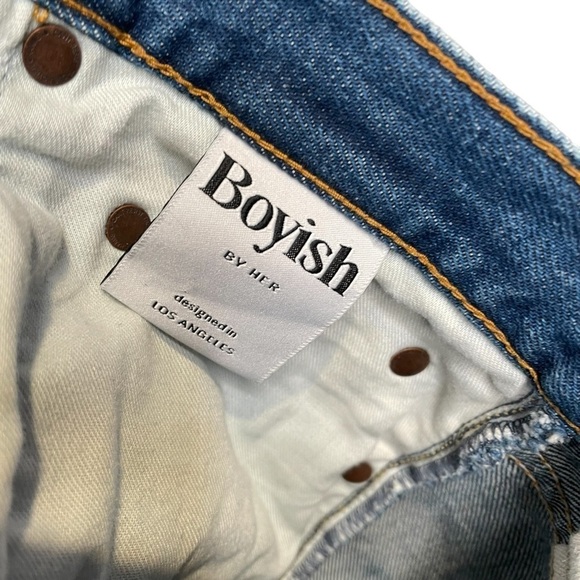 Boyish by HER Billy High Rise Jeans in Mame Wash Distressed Button Fly 28 - Picture 11 of 14
